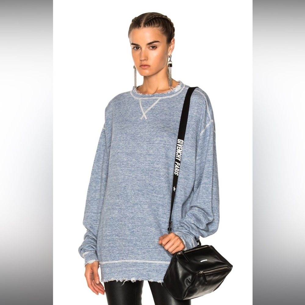 R13 Distressed Linen Blend Sweatshirt (M)